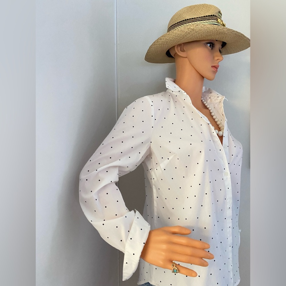 APT. 9. WOMENS White Polka Dot Women's Top - Picture 6 of 16